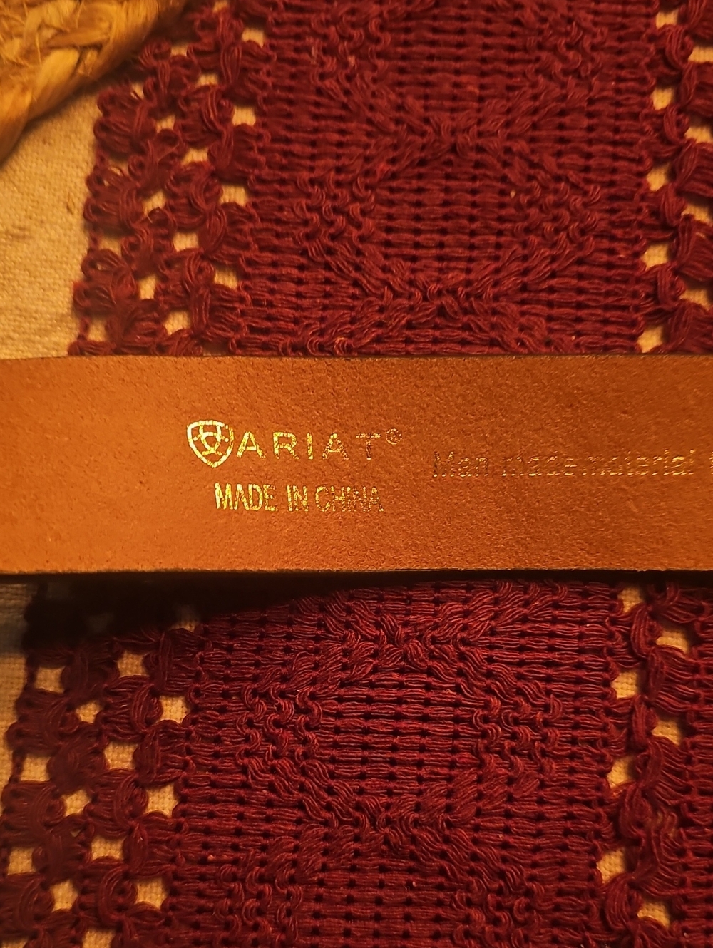 Ariat Women's Tan Leather Belt NWOT. XLARGE